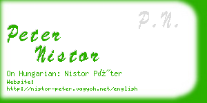 peter nistor business card